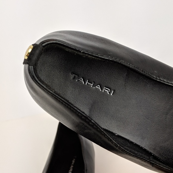 Tahari Lilah Beaded Leather Suede Flats 4 - Picture 7 of 8